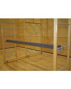 Balance beam with hooks both ends