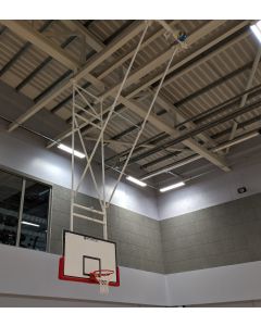 Dual boom basketball goals roof mounted