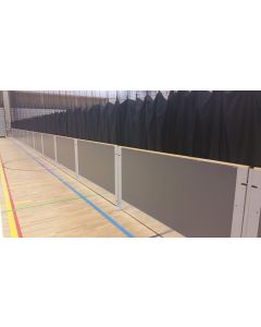 Sports hall rebound boards in pewter grey