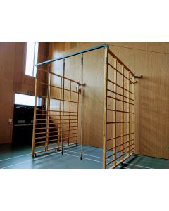 Climbing ropes added to a pair of hinged timber climbing frames to create a Southampton Cave