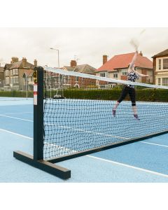 Steel freestanding tennis posts