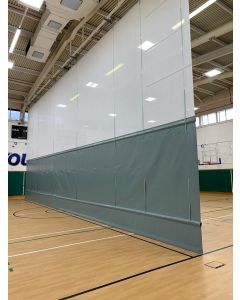 Sports hall vertical divider curtain - PVC base with scrim mesh above