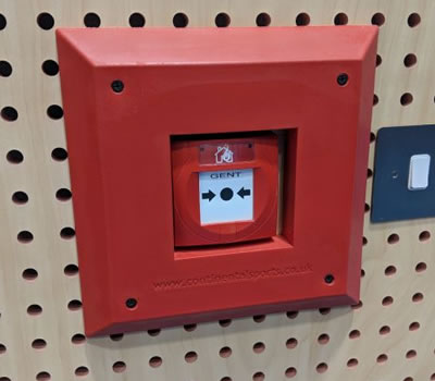 Sports hall fire alarm call point padding