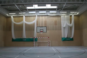 Sports hall walls in timber
