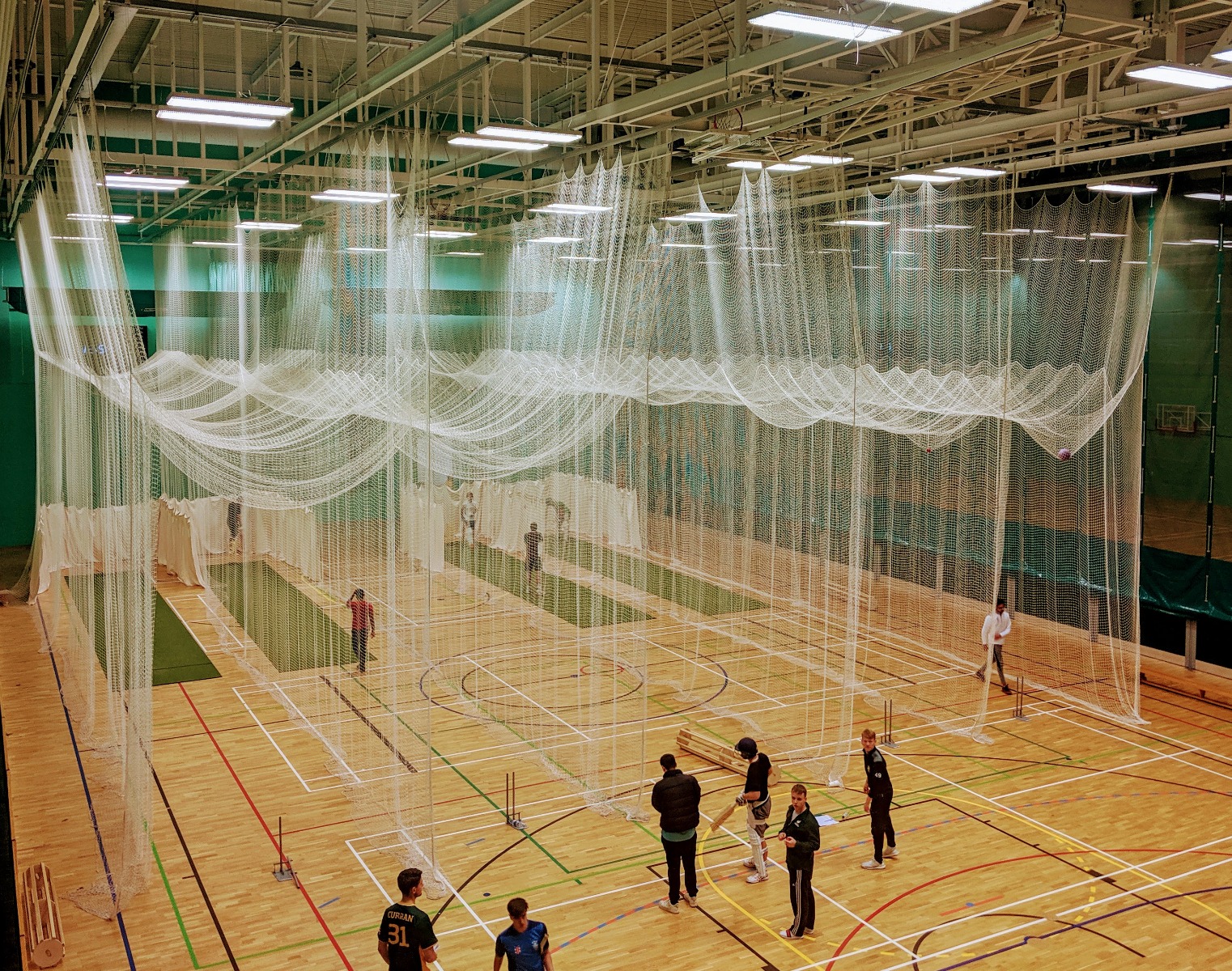 Indoor cricket practice netting