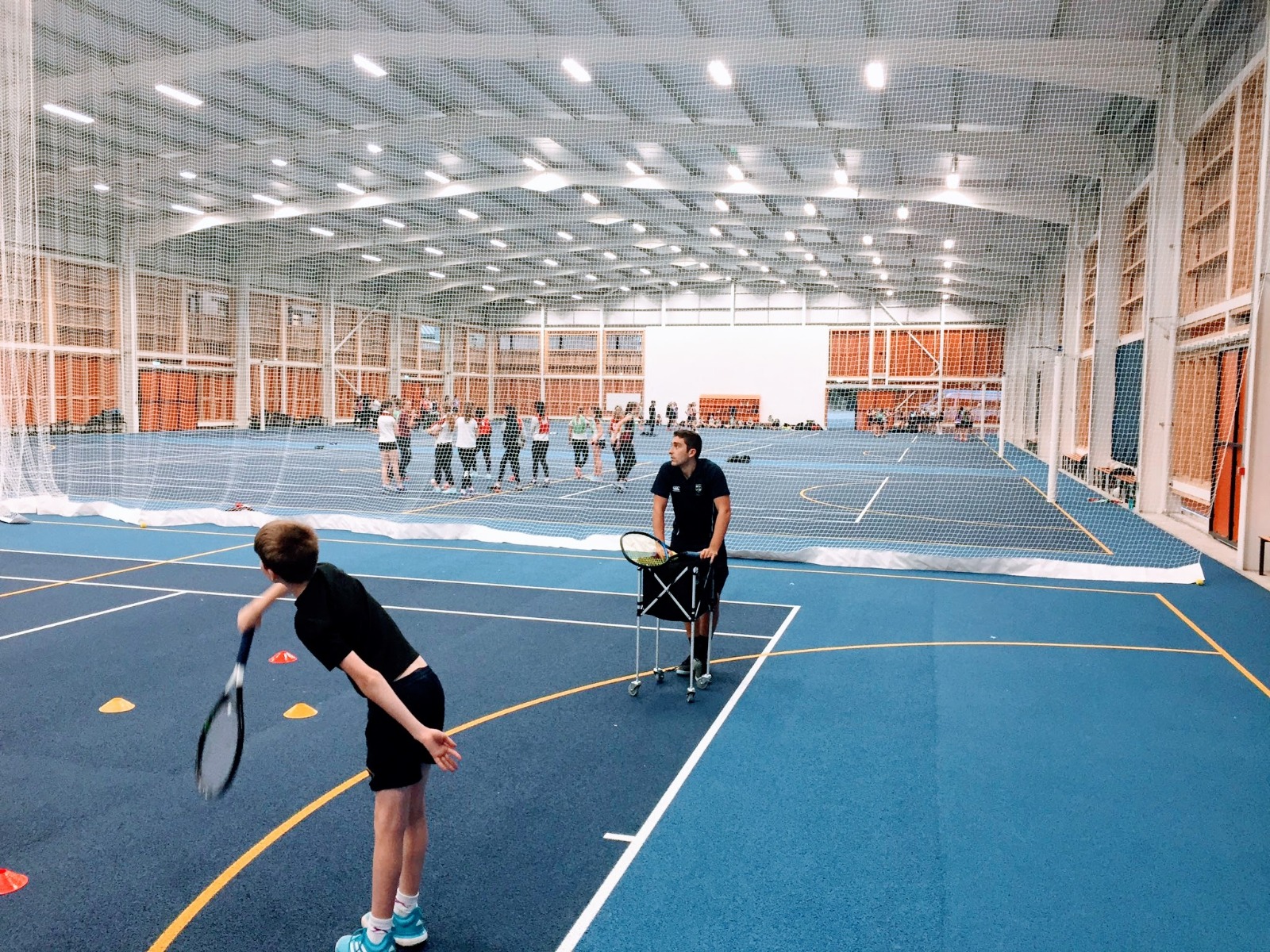 Indoor tennis hall divider netting